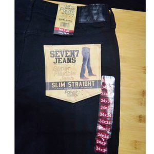 Seven7 Jeans Slim Straight Power Stretch, Size 34x34, Rinse